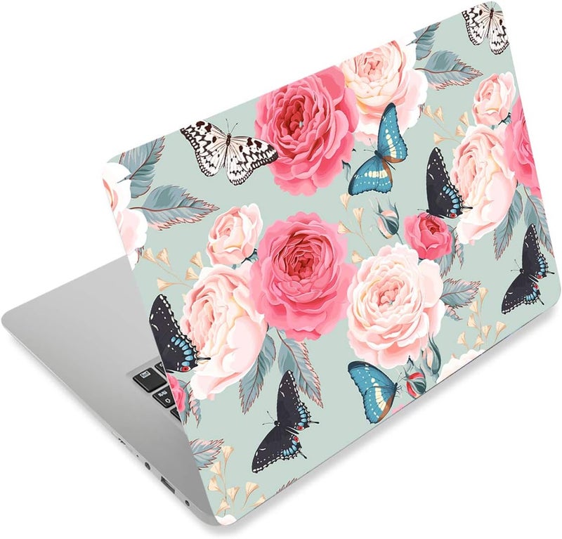 Laptop Stickers Decal,12 13 14 15 15.6 inches Netbook Laptop Skin Sticker Reusable Protector Cover Case for Toshiba Hp Samsung Dell Apple Acer Leonovo Sony Asus Laptop Notebook (Nice Peony Flower)